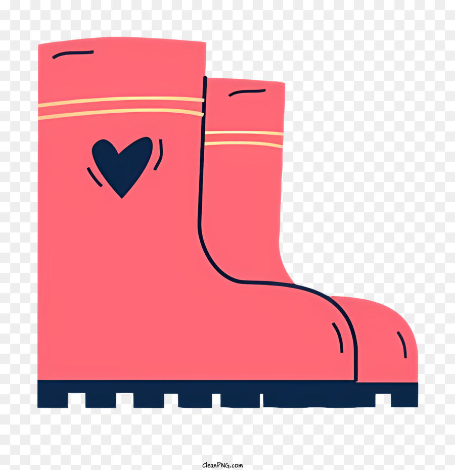 Botas De Goma Rosa Diseño En Forma De Corazón Corazón Pequeño En El