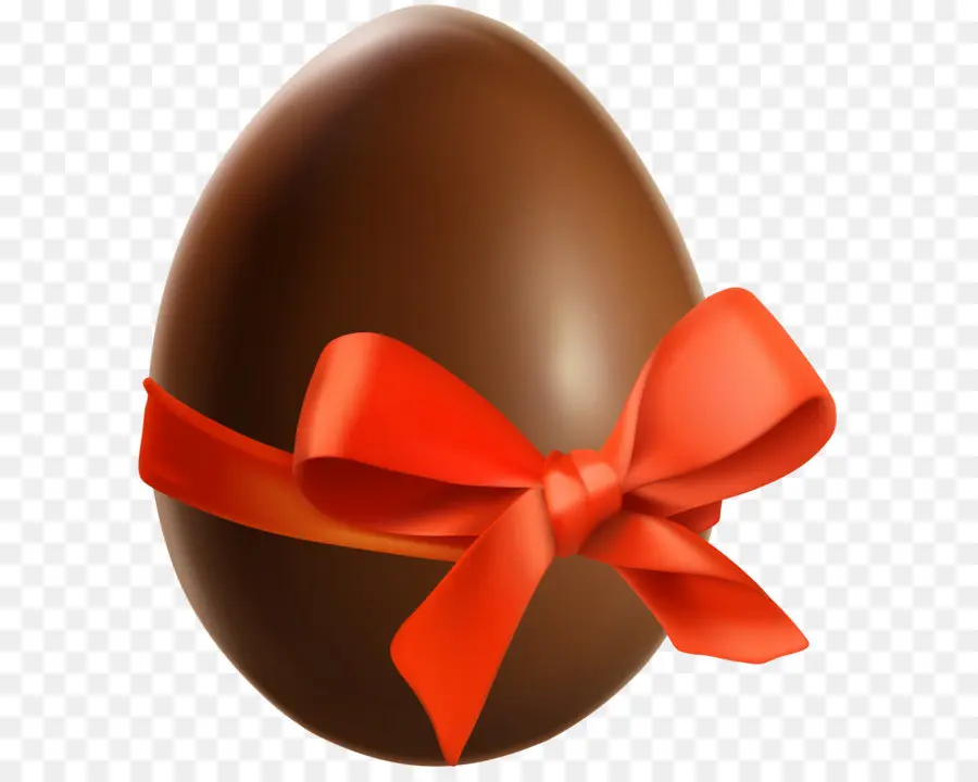 Huevo De Chocolate Con Lazo Rojo，Regalo PNG