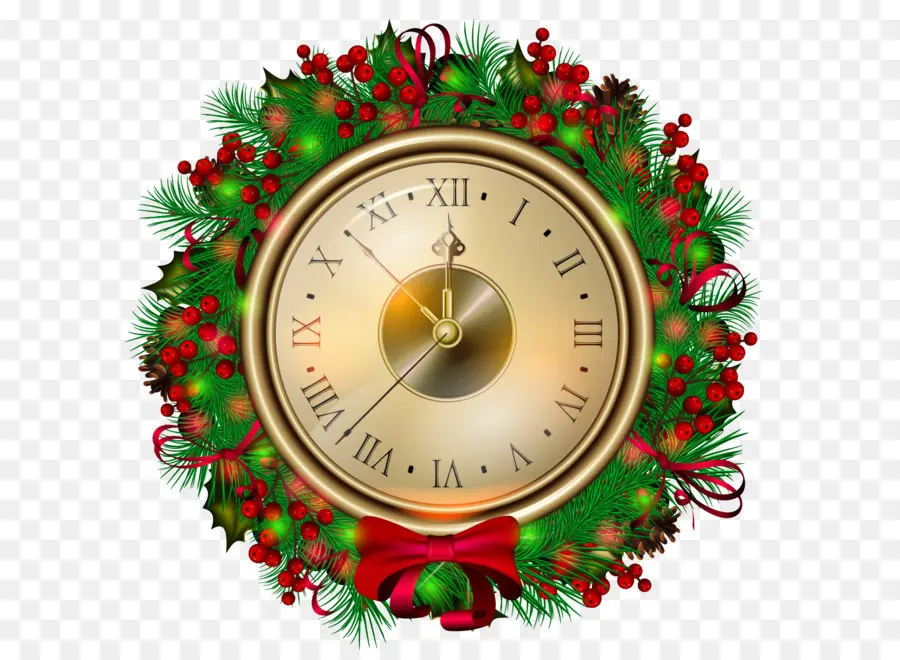 Reloj De Navidad，Guirnalda PNG