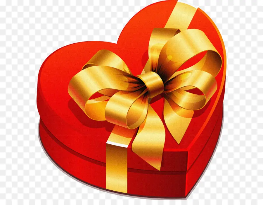 Caja De Regalo De Corazón，Cinta PNG