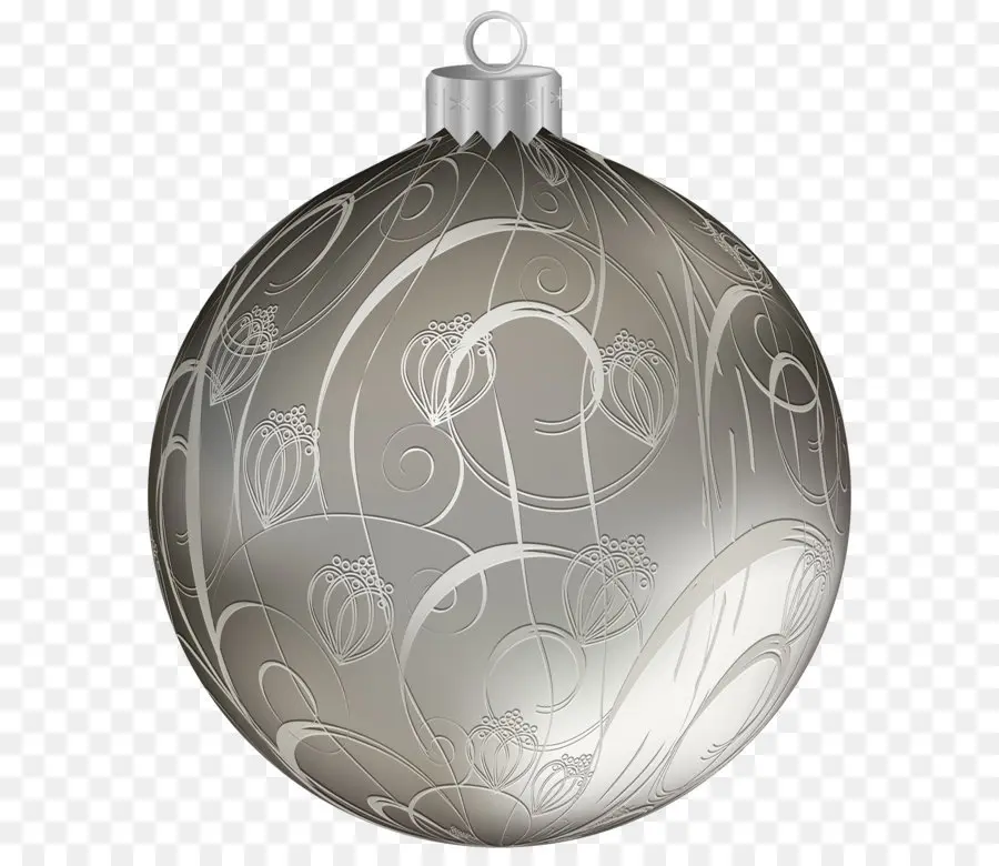 Adorno De Plata Con Patrones，Navidad PNG