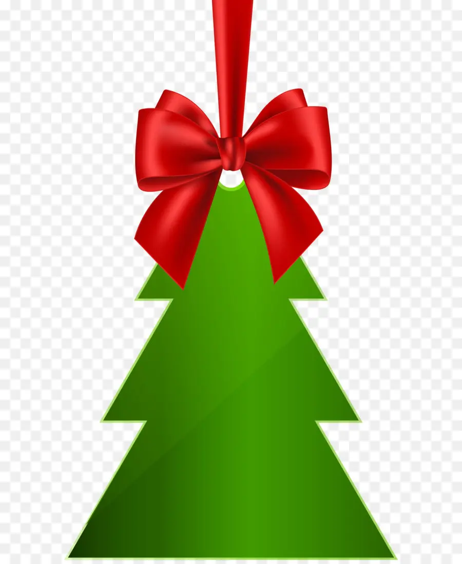 Árbol De Navidad Verde Con Lazo Rojo，Lazo Rojo PNG