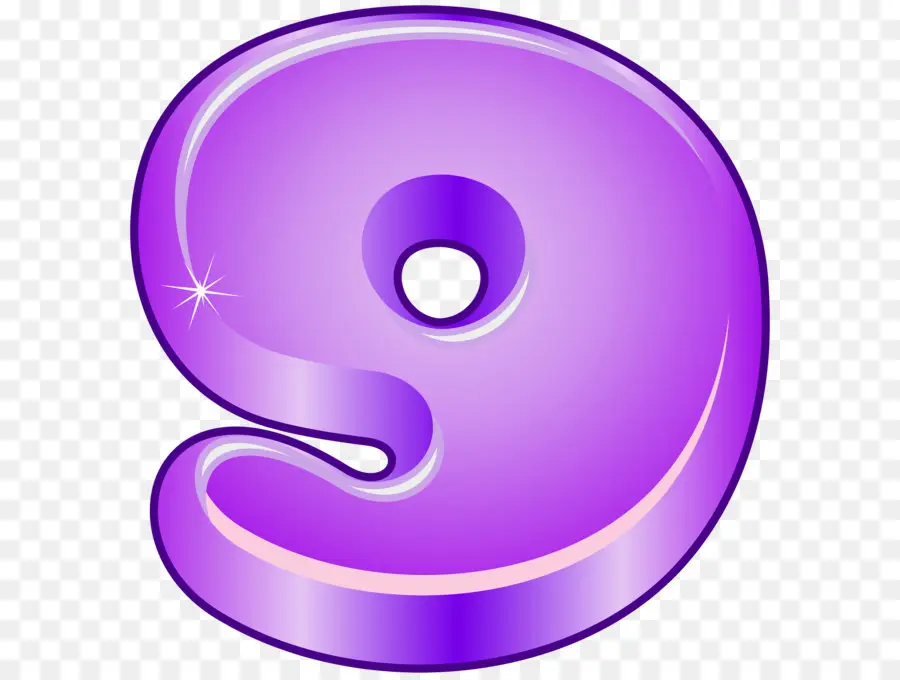 Púrpura Número 9，Dígito PNG