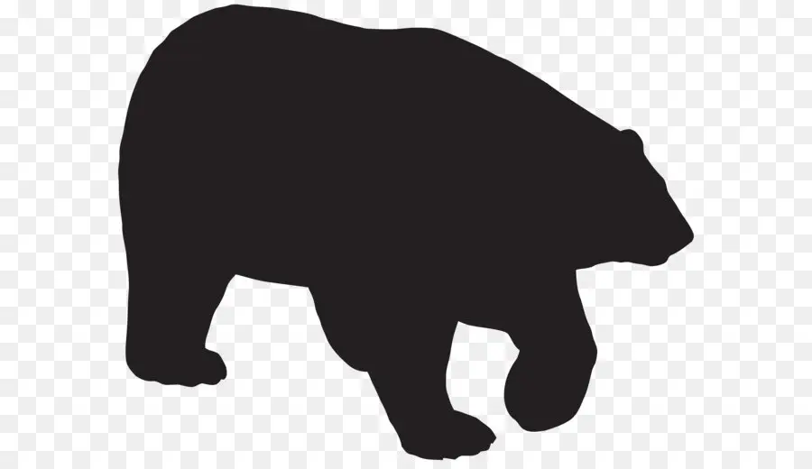 Silueta De Oso Negro，Negro PNG