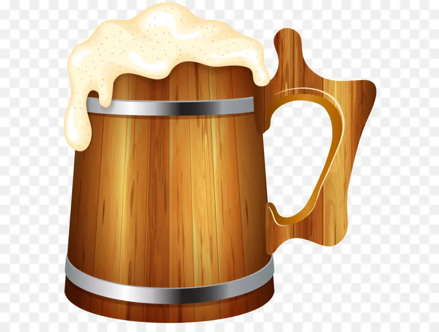 Jarra De Cerveza De Madera，Cerveza PNG