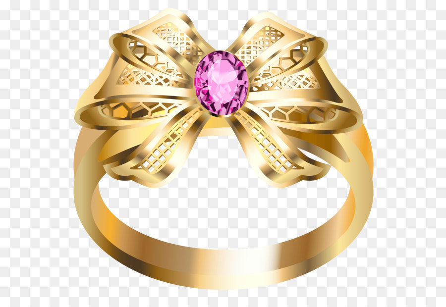 Anillo De Oro Con Gema Rosa，Oro PNG