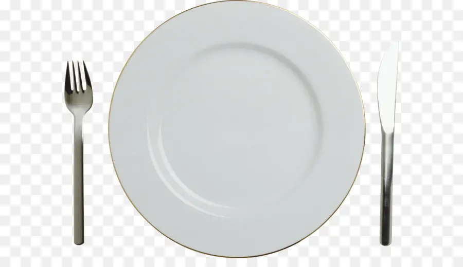 Plato Con Cubiertos，Tenedor PNG