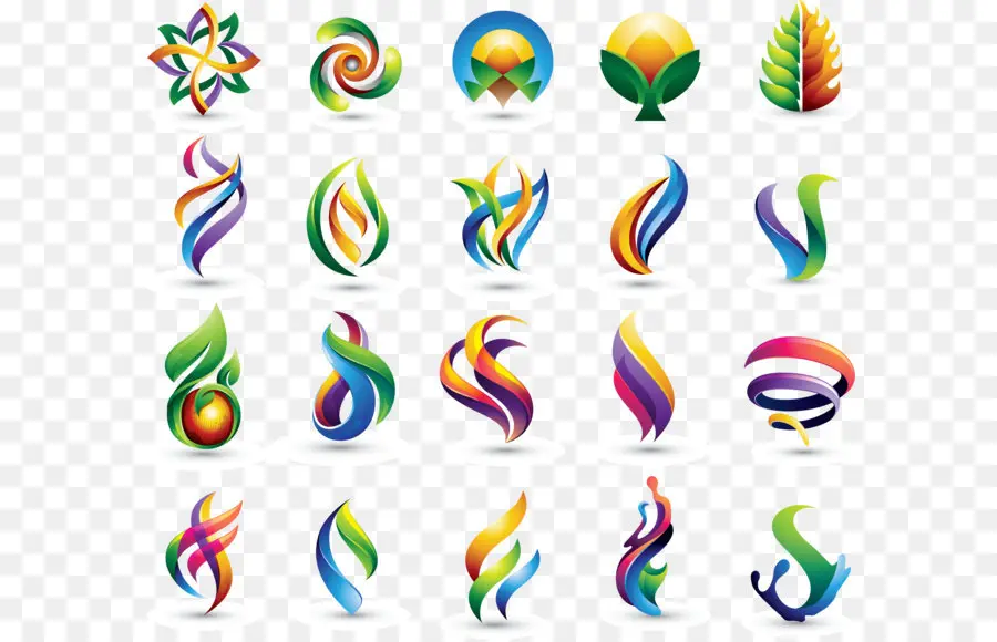 Iconos Abstractos Coloridos，Símbolos PNG