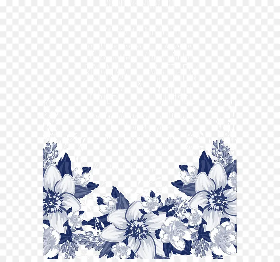 Borde Floral Azul，Borde PNG