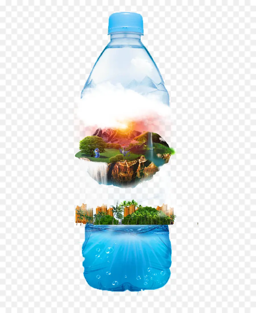 Botella De Agua，Paisaje PNG