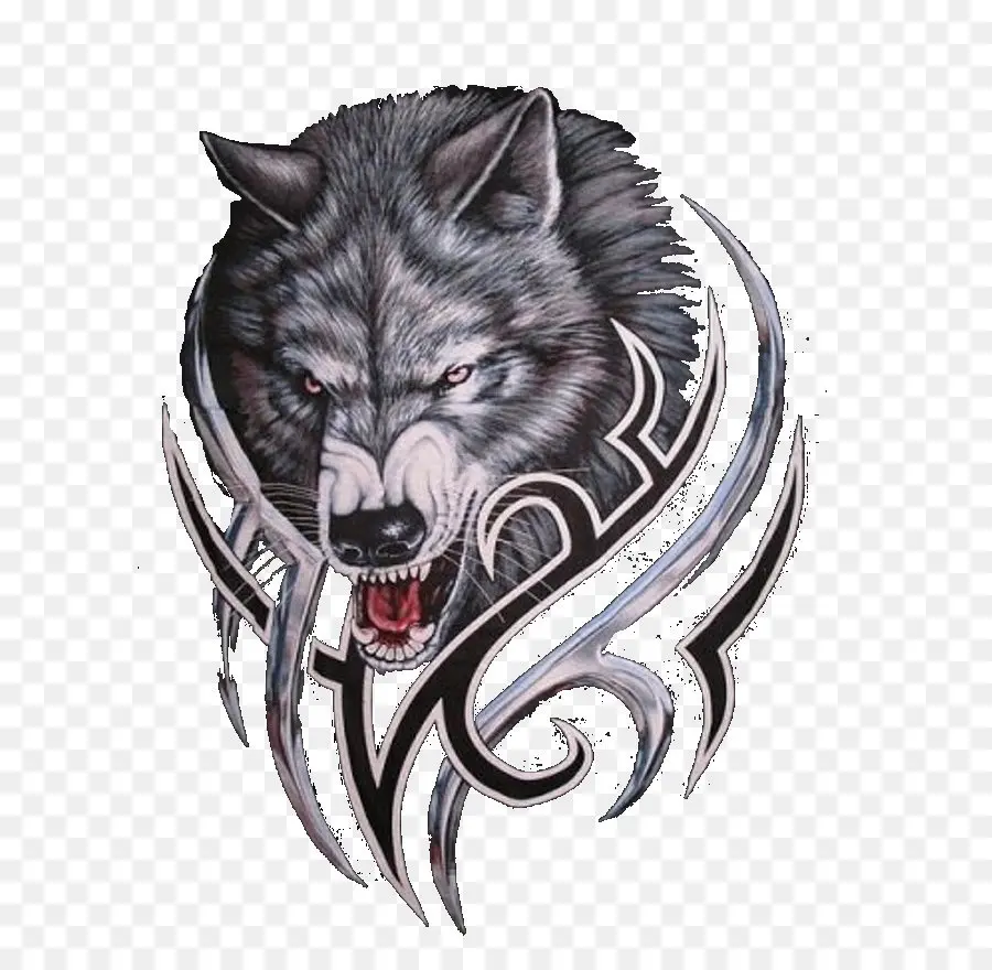 Lobo Con Diseño Tribal，Lobo PNG