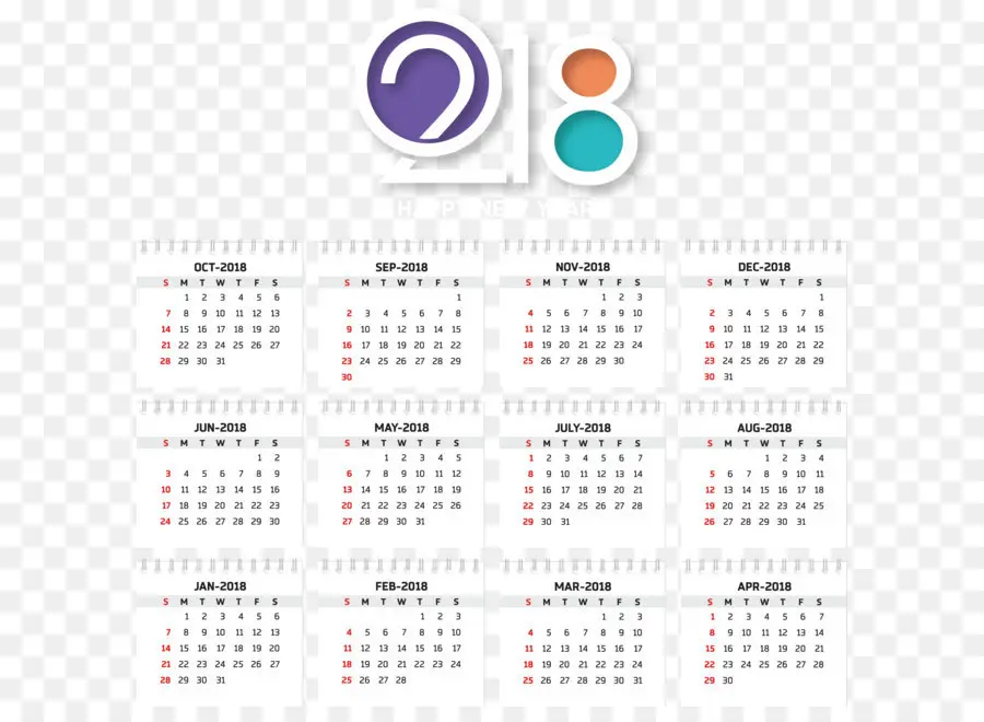 Calendario，2018 PNG