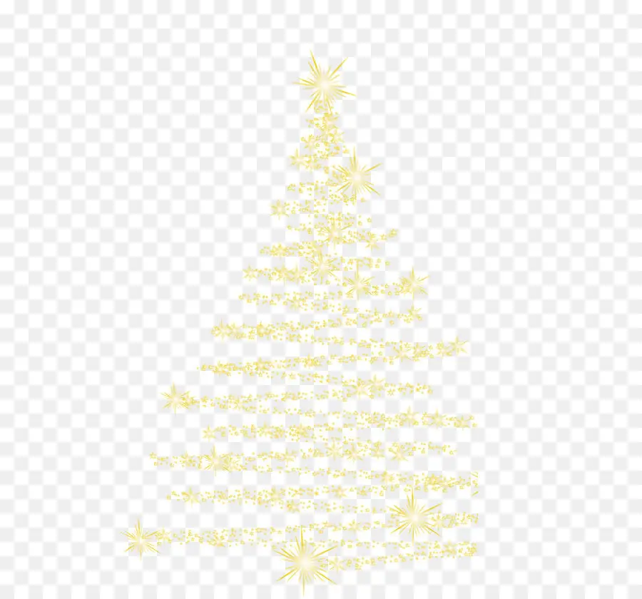 Árbol De Navidad Dorado，Brillar PNG