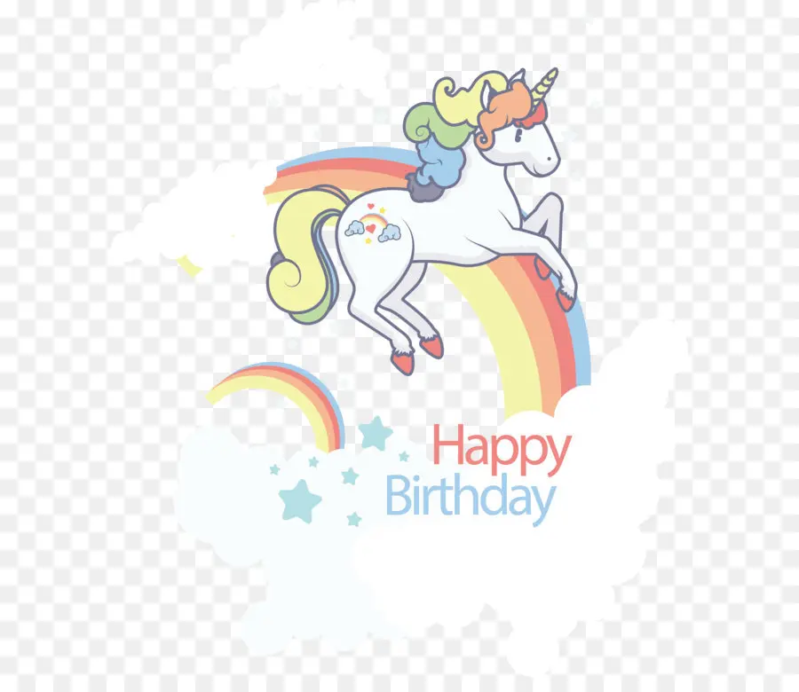 Unicornio Y Arcoiris，Cumpleaños PNG