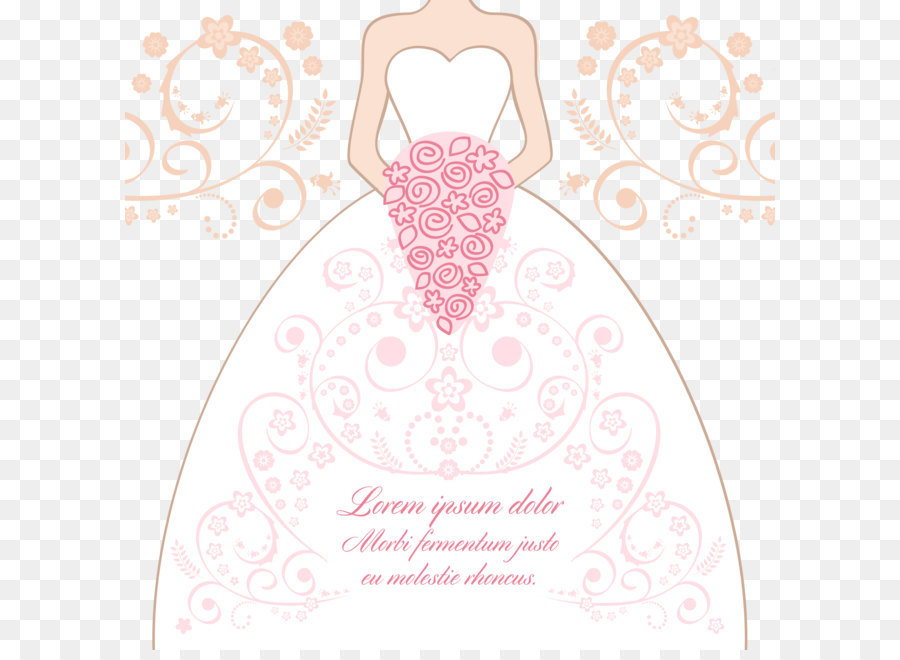 Ilustración De La Novia，Vestido De Novia PNG