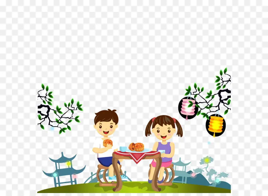 Niños Comiendo，Mesa PNG