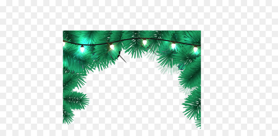 Luces De Navidad，Ramas De Pino PNG