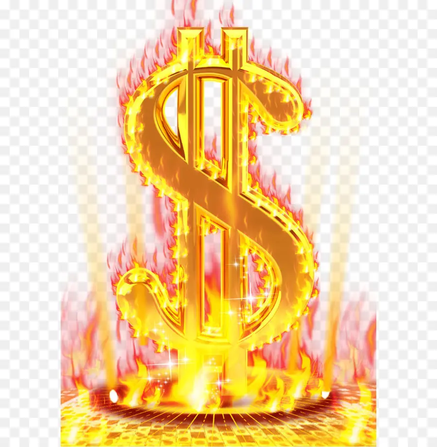 Signo De Dólar，Fuego PNG