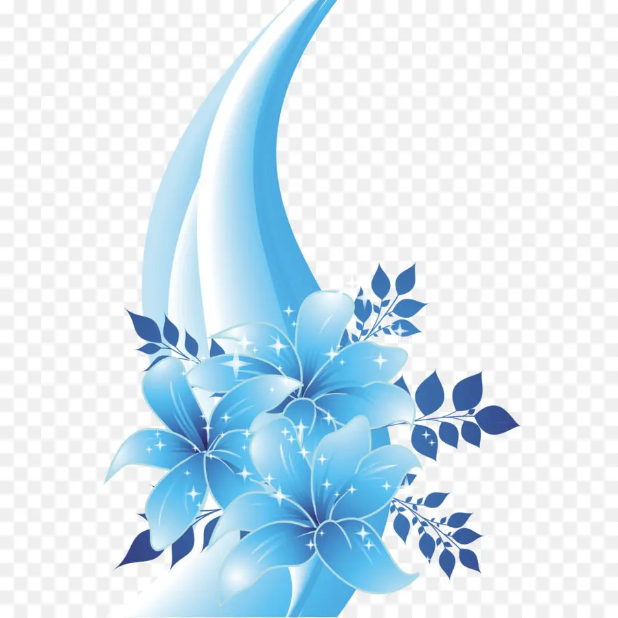 Flor，Azul PNG