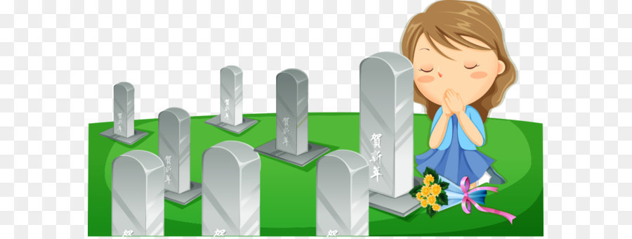 Niña Rezando En Las Tumbas，Cementerio PNG