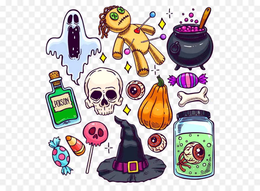 Garabatos De Halloween，Fantasma PNG