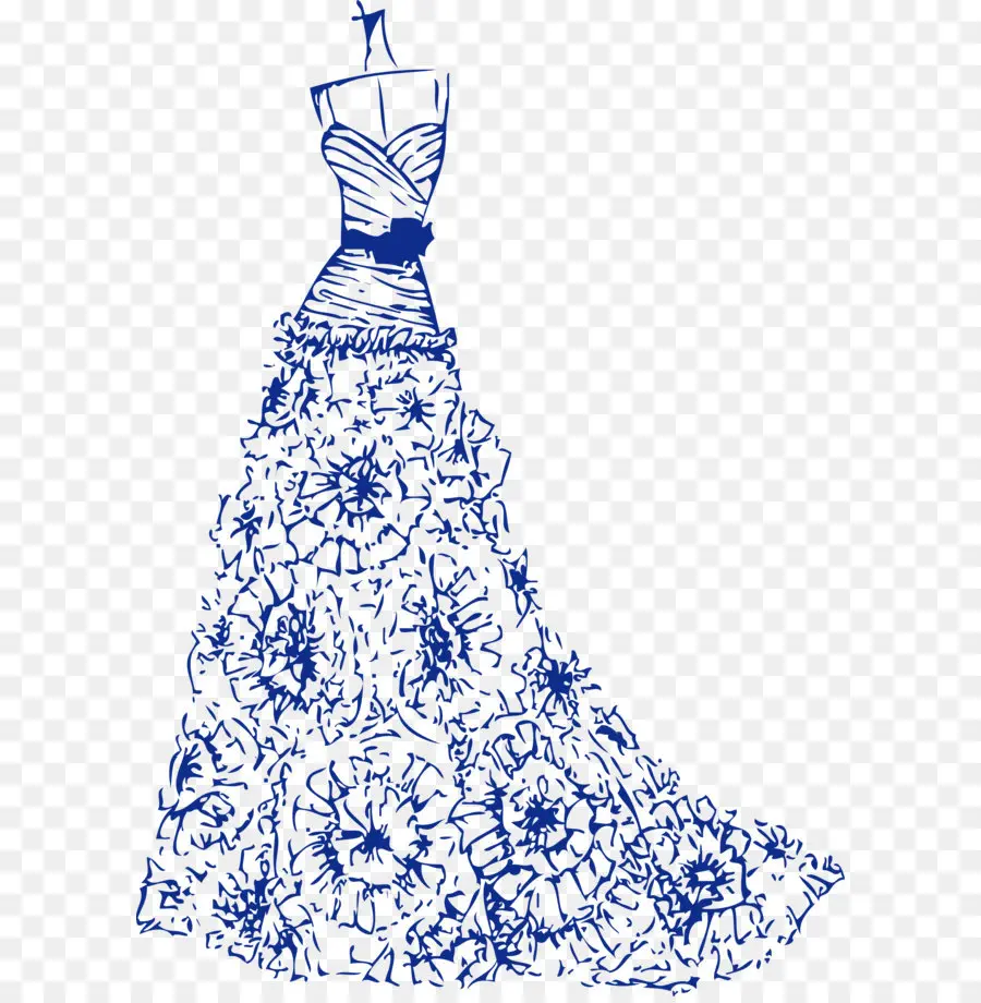 Boceto De Vestido Floral，Vestido PNG