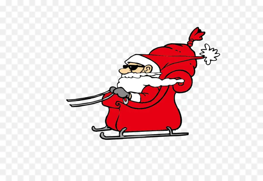 Papá Noel En Trineo，Navidad PNG