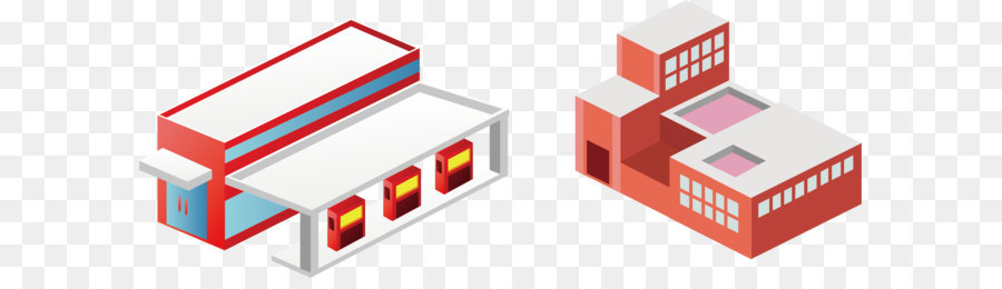 Edificios，Rojo PNG