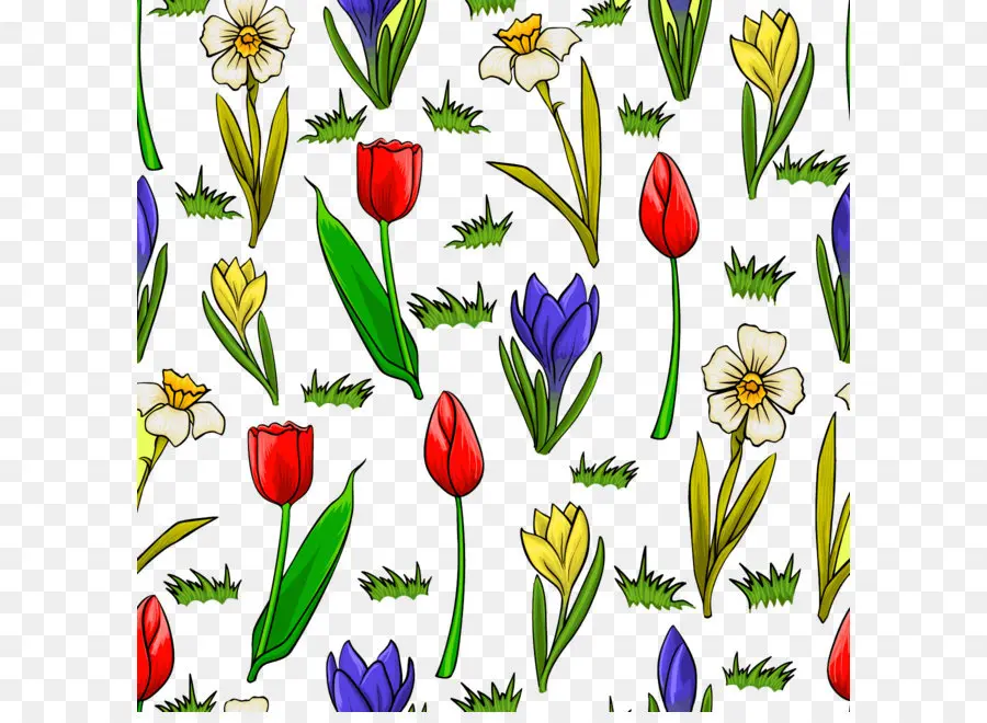 Flores De Primavera，Tulipanes PNG