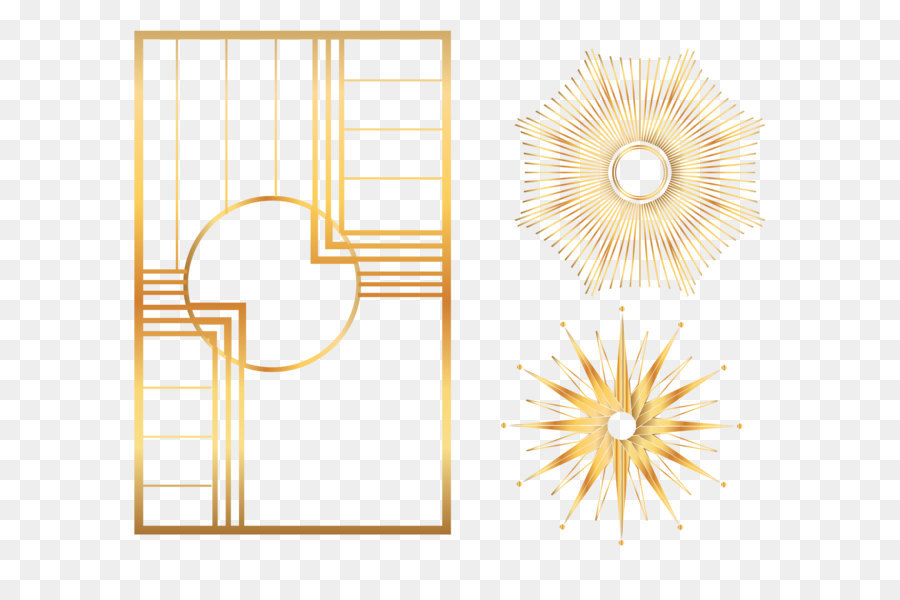 Formas Geométricas Doradas，Geométrico PNG