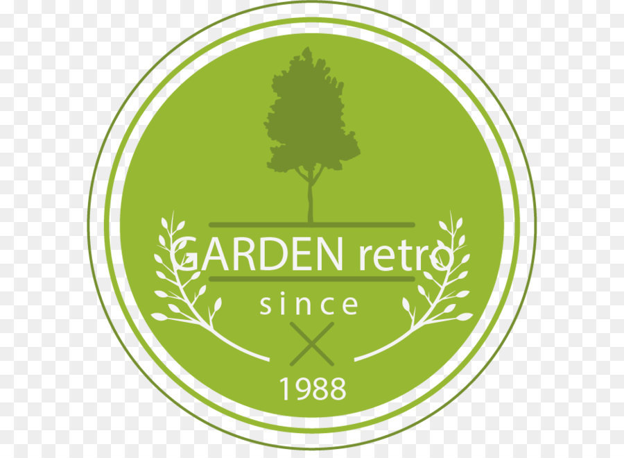 Insignia Retro De Jardín，Árbol PNG