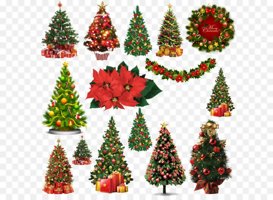 Arboles De Navidad，Decoraciones PNG