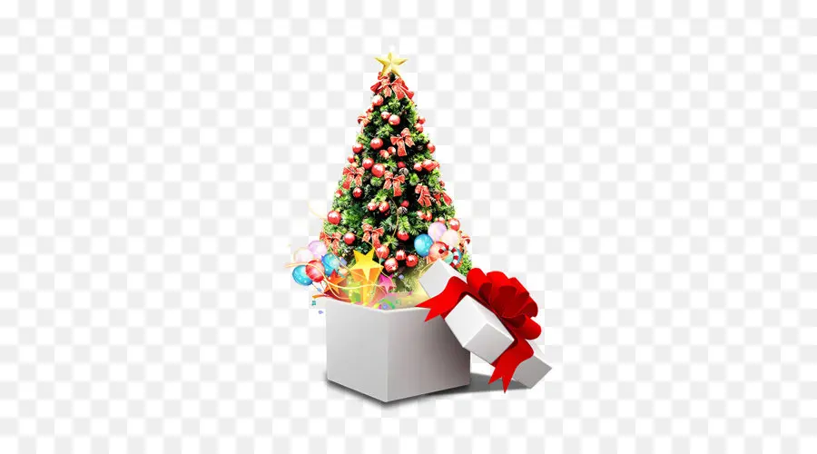 Árbol De Navidad En Caja，Regalos PNG