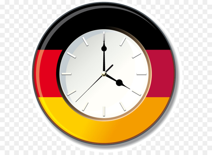 Reloj Con Bandera Alemana，Tiempo PNG