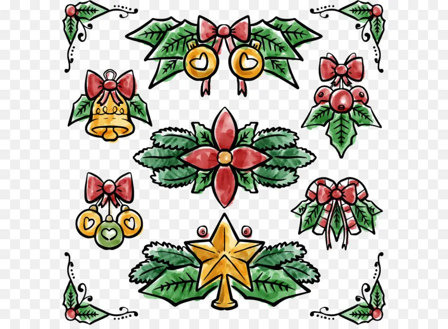 Decoraciones Navideñas，Acebo PNG