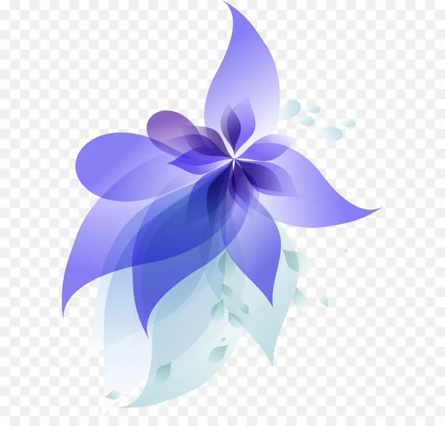 Azul，Flor PNG