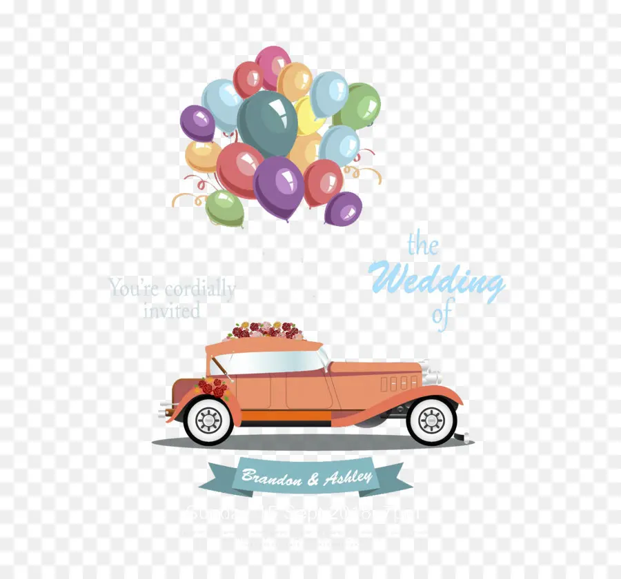 Coche De Boda，Globos PNG