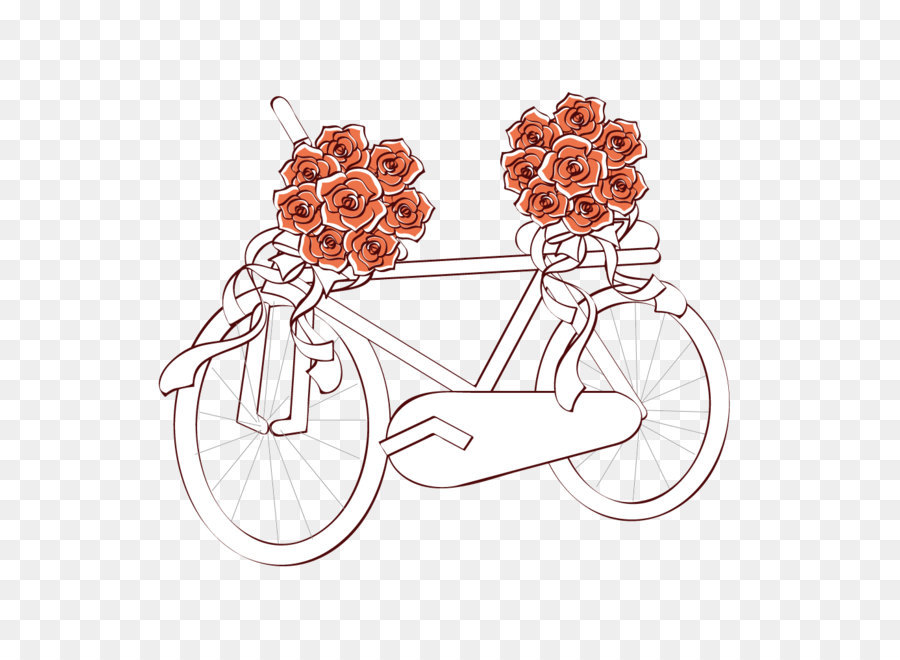 Bicicleta，Flor PNG