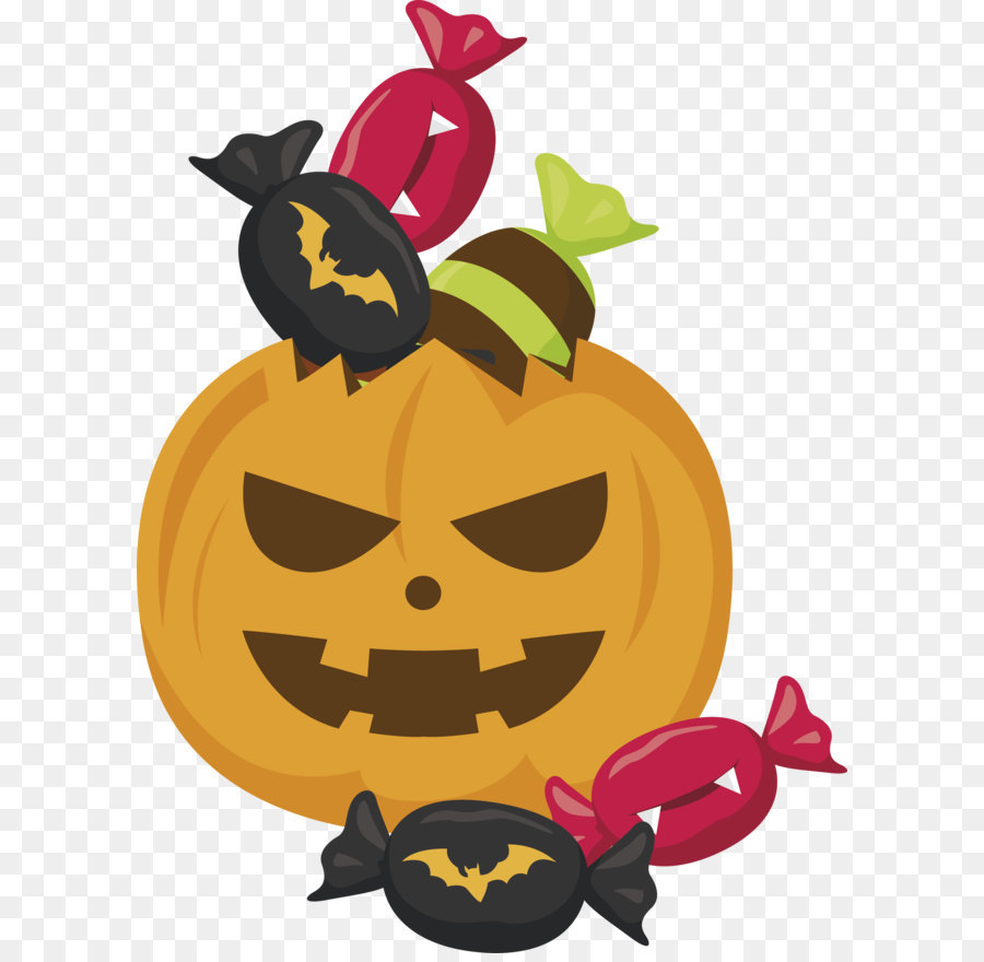 Calabaza De Halloween，Dulce PNG