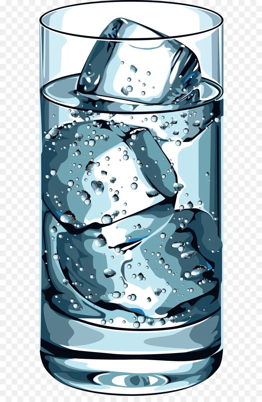 Vaso De Agua Helada，Cubitos De Hielo PNG