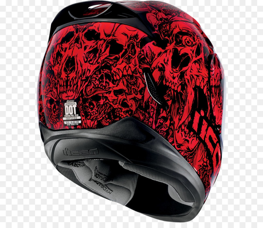 Casco De Calavera Roja，Motocicleta PNG