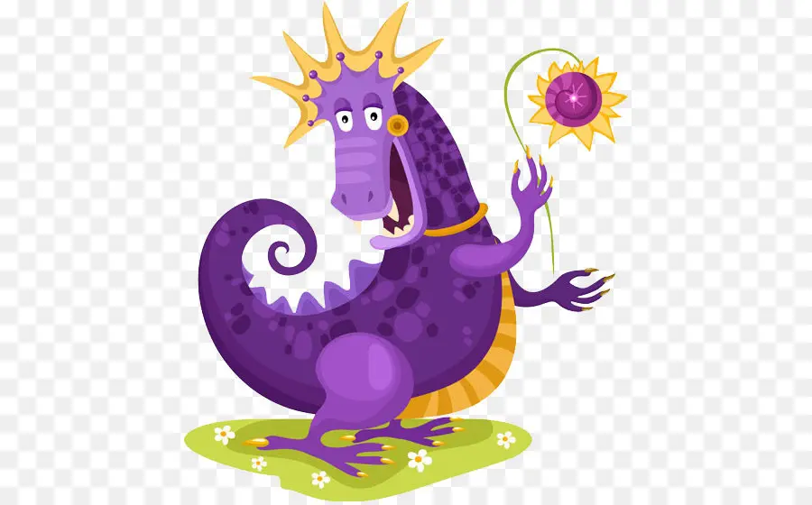 Dragón Morado，Flor PNG