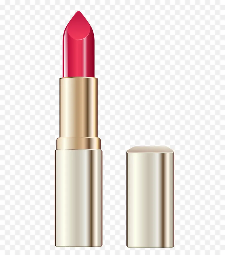 Lápiz Labial Rosa，Caja Dorada PNG