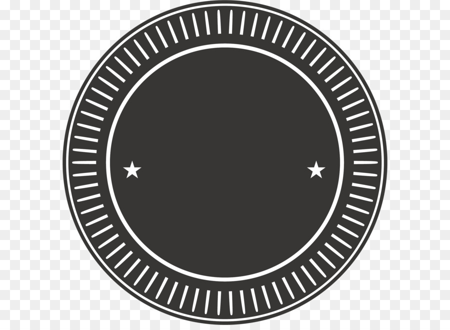 Insignia Circular Negra，Estrellas PNG