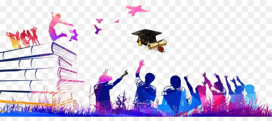 Silueta De Graduación，Estudiantes PNG