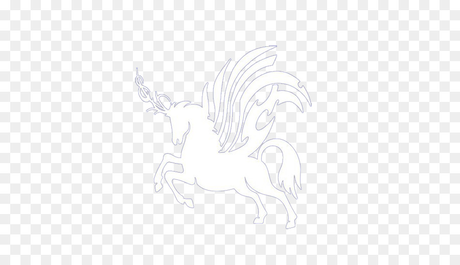 Unicornio，En Blanco Y Negro PNG