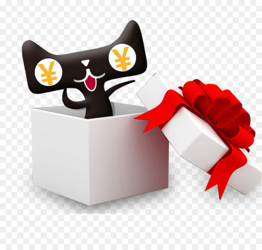 Gato En Caja De Regalo，Regalo PNG