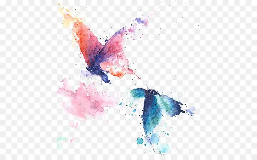 Mariposa，Pintura A La Acuarela PNG