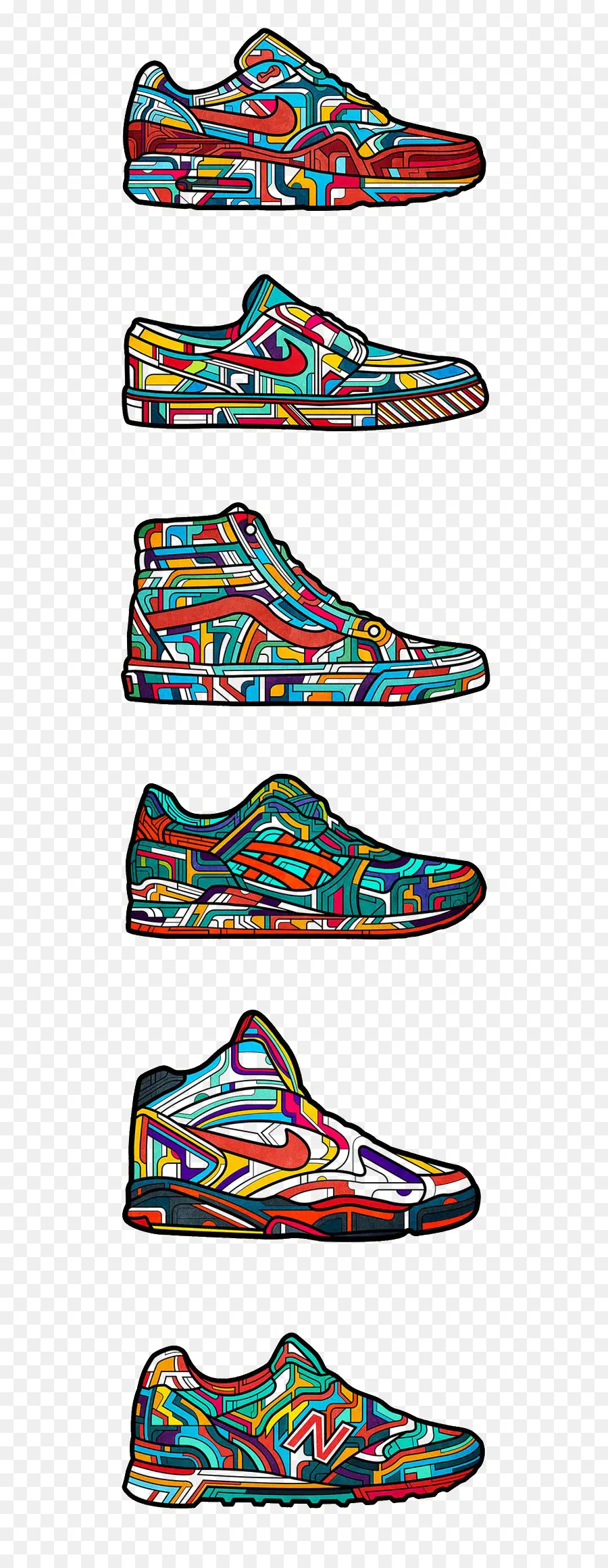 Zapatillas Coloridas，Zapatos PNG