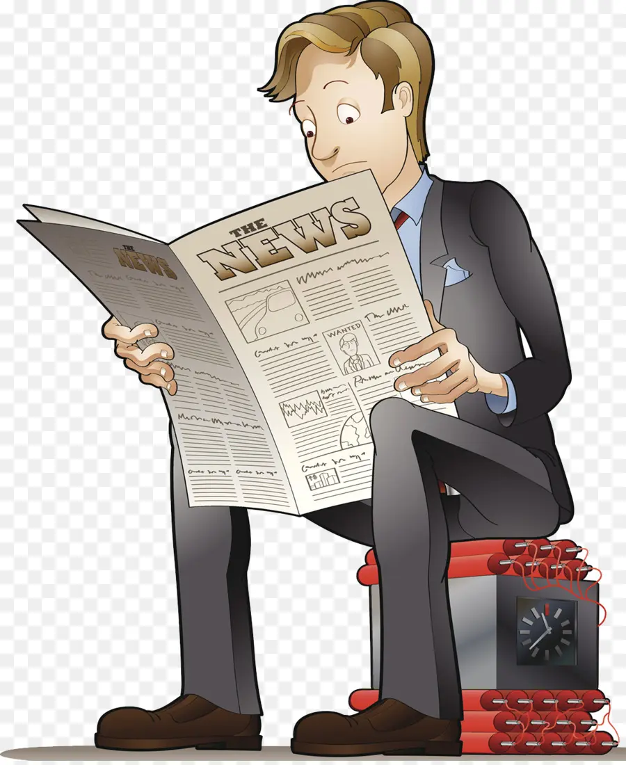 Hombre Leyendo Periódico，Noticias PNG